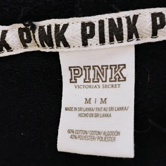 PINK Victoria's Secret Full Zip Hoodie Black Size Medium - Picture 8 of 11